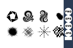 Abstract ink splatter shapes vector illustration set with ar Product Image 1