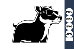 Cool dog wearing sunglasses stylish black and white vector i Product Image 1