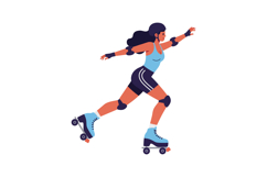 A woman roller skating energetically in a dynamic pose with Product Image 1