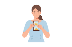 Woman Holding Hourglass Symbolizing Time Management and Wait Product Image 1