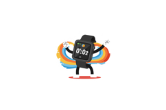 Animated smartwatch character with vibrant colorful waves in Product Image 1