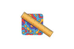 Colorful abstract pattern with a yellow ruler in flat vector Product Image 1
