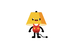 Playful character design featuring a lamp with a cheerful fa Product Image 1