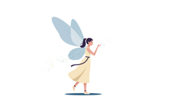Enchanting fairy with delicate wings casting sparkles in a w Product Image 1