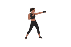 Woman practicing boxing fitness workout in athletic wear pun Product Image 1