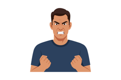 Angry man with clenched fists and fierce facial expression v Product Image 1