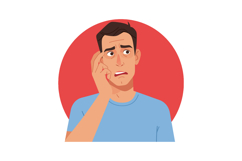 Worried man touching face expression anxiety vector illustra Product Image 1