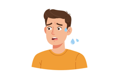 Worried young man sweating and anxious expression vector ill Product Image 1