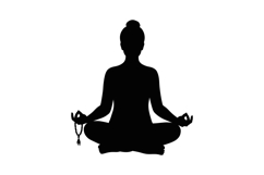 Yoga meditation silhouette woman sitting lotus pose with pra Product Image 1