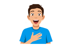 Young man smiling with hand on chest joyful expression vecto Product Image 1
