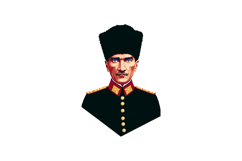 Mustafa Kemal Atatürk Portrait in Military Uniform with Fur Product Image 1
