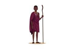 African tribal man wearing traditional clothing and holding Product Image 1