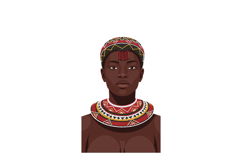 African woman portrait with traditional beaded jewelry and c Product Image 1