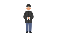 Elderly man in traditional Chinese clothing standing with ha Product Image 1