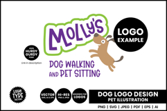 An example of a dog walking logo using a dog illustration