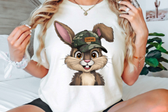Camo Easter Bunny PNG, Boy Bunny With Cap PNG Product Image 2