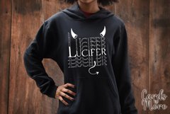 Lucifer T-shirt design decal, Stack text SVG, Product Image 11