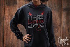 Lucifer T-shirt design decal, Stack text SVG, Product Image 10
