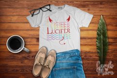 Lucifer T-shirt design decal, Stack text SVG, Product Image 3