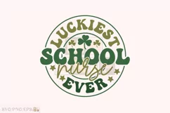 Lucky SVG, School Nurse St Patrick's Day PNG T-shirt Design Product Image 1