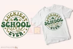 Lucky SVG, School Nurse St Patrick's Day PNG T-shirt Design Product Image 2