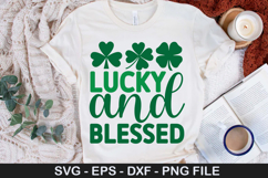 Lucky and Blessed SVG - St. Patrick&#039;s Day Design Product Image 1