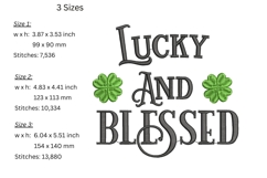 Lucky and Blessed Embroidery Design Product Image 2