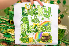 Lucky And Blessed PNG, St Patrick's Day PNG, Irish PNG, Luck Product Image 1