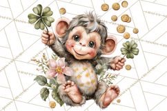 Lucky Animals Clipart PNG, Shamrock Pets Printable Product Image 3