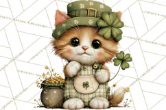 Lucky Animals Clipart PNG, Shamrock Pets Printable Product Image 2