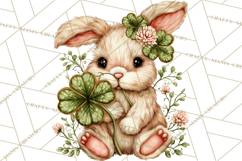 Lucky Animals Clipart PNG, Shamrock Pets Printable Product Image 4