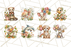 Lucky Animals Clipart PNG, Shamrock Pets Printable Product Image 2