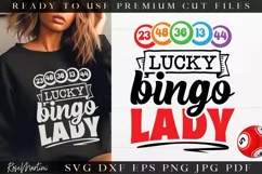 Lucky Bingo Lady SVG Cut File | Funny Bingo SVG File Product Image 1