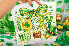 Lucky St Patrick's Day PNG, Shamrock PNG, Coquette Bow PNG Product Image 2