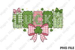 Lucky Bow Shamrock St Patrick PNG Product Image 1