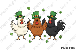 Lucky Chicken Trio St Patrick PNG Product Image 1