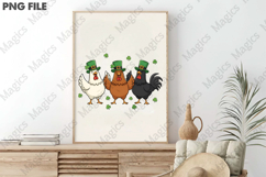 Lucky Chicken Trio St Patrick PNG Product Image 2