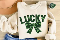 Lucky Coquette Bow PNG Lucky bow PNG, Glitter Lucky PNG Product Image 3