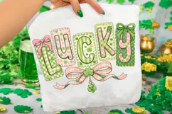 Lucky St Patrick's Day PNG, Lucky Day PNG, Coquette Bow PNG Product Image 3