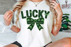 Lucky Coquette Bow PNG Lucky bow PNG, Glitter Lucky PNG Product Image 2