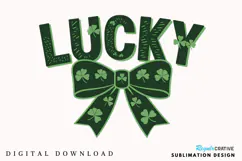 Lucky Coquette Bow PNG Lucky bow PNG, Glitter Lucky PNG Product Image 1