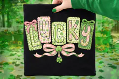 Lucky St Patrick's Day PNG, Lucky Day PNG, Coquette Bow PNG Product Image 7