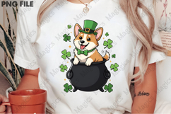 Lucky Corgi St Patrick PNG, Cute Corgi Product Image 2