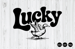 Lucky Duck SVG, Funny St Patrick&#039;s Day Duck SVG, Lucky SVG Product Image 1