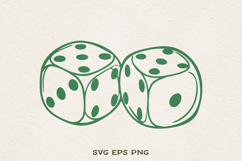 Lucky Dice SVG | Casino Dice Line Art | Gambling Clipart PNG Product Image 1