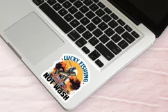 Lucky fishing shirt Stickers PNG Product Image 2