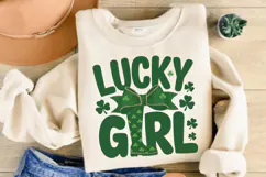 Lucky Girl PNG, St Patrick's Day Cowboy Sublimation Design Product Image 2