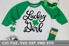 Lucky Girl, St Patricks Day SVG, Hand Lettered Cut File Product Image 2