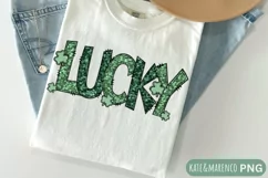 Lucky PNG | Glitter St Patrick PNG | St Patty Sublimation Product Image 1