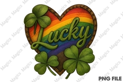 Lucky Heart With Leopard Png Sublimation Product Image 1